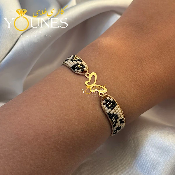 دستبند میوکی شاپرک لیزری طلا